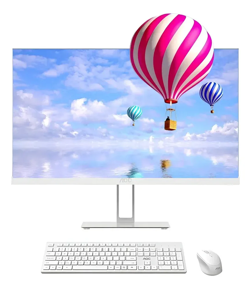 Computador All In One Aoc Intel i5 Ddr3 SSD Teclado Mouse Branco 127/220v