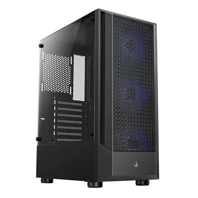 Gabinete Gamer Rise Mode Wave Black, Mid Tower, Lateral em Vidro Fumê, ARGB, ATX, 3 Cooler Fan ARGB, Preto - RM-WA-FB-ARGB