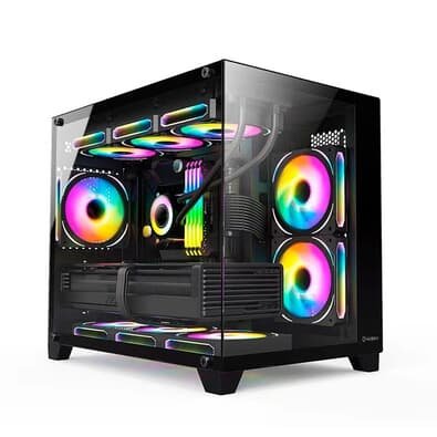 Gabinete Gamer Husky Dome 210, Mini Tower, M-ATX, Lateral e Frontal em Vidro, Sem FANs, Preto - HGN210PT