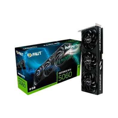 Placa de Vídeo Palit GeForce RTX 5060 Infinity 3 NVIDIA GeForce, 8GB GDDR7, 128Bits, FP4 e DLSS 4, Ray Tracing - NE75060019P1-GB2063S