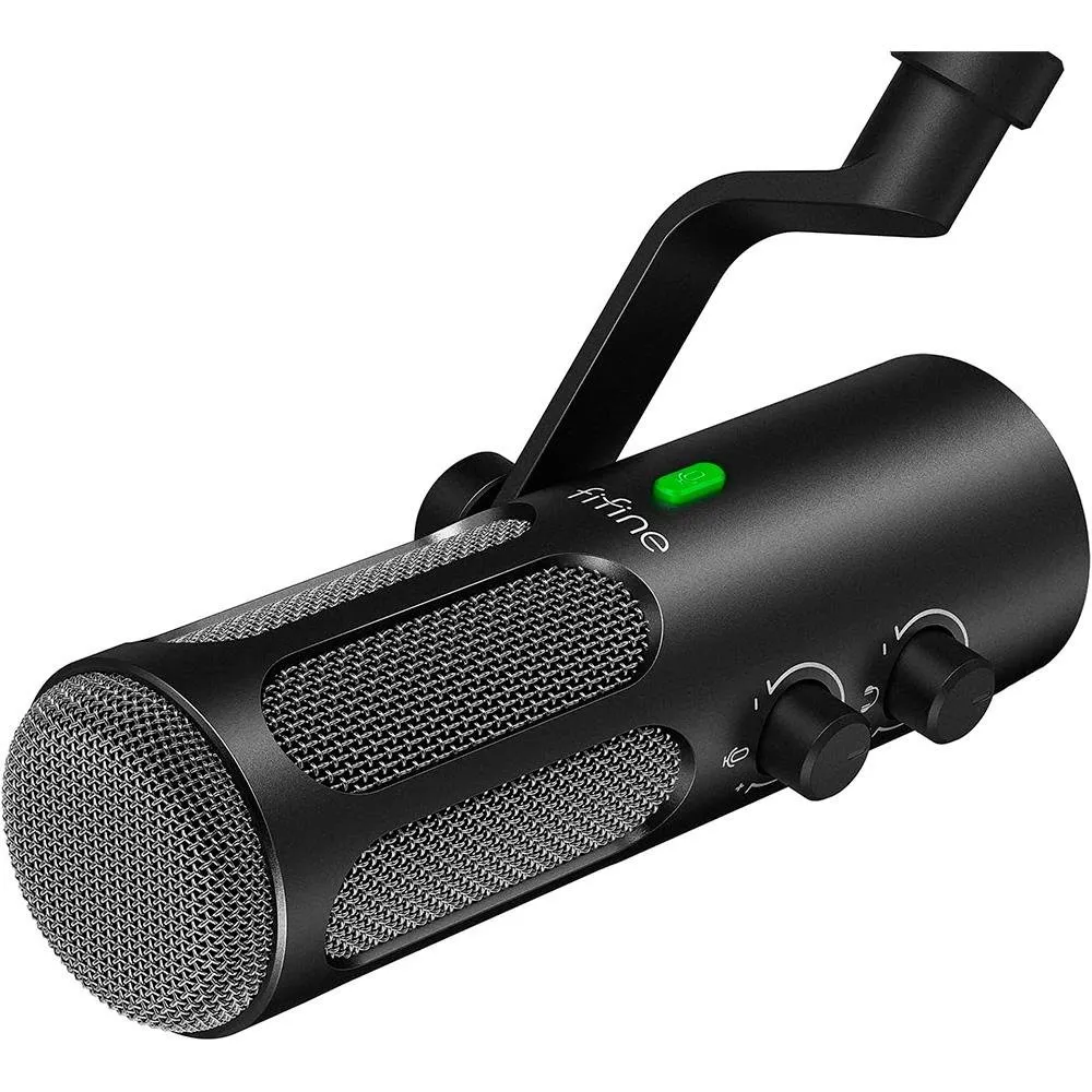 Microfone Gamer Dinâmico Fifine Tank3, XLR e USB-C, Podcast e Estúdio, Preto - TANK3