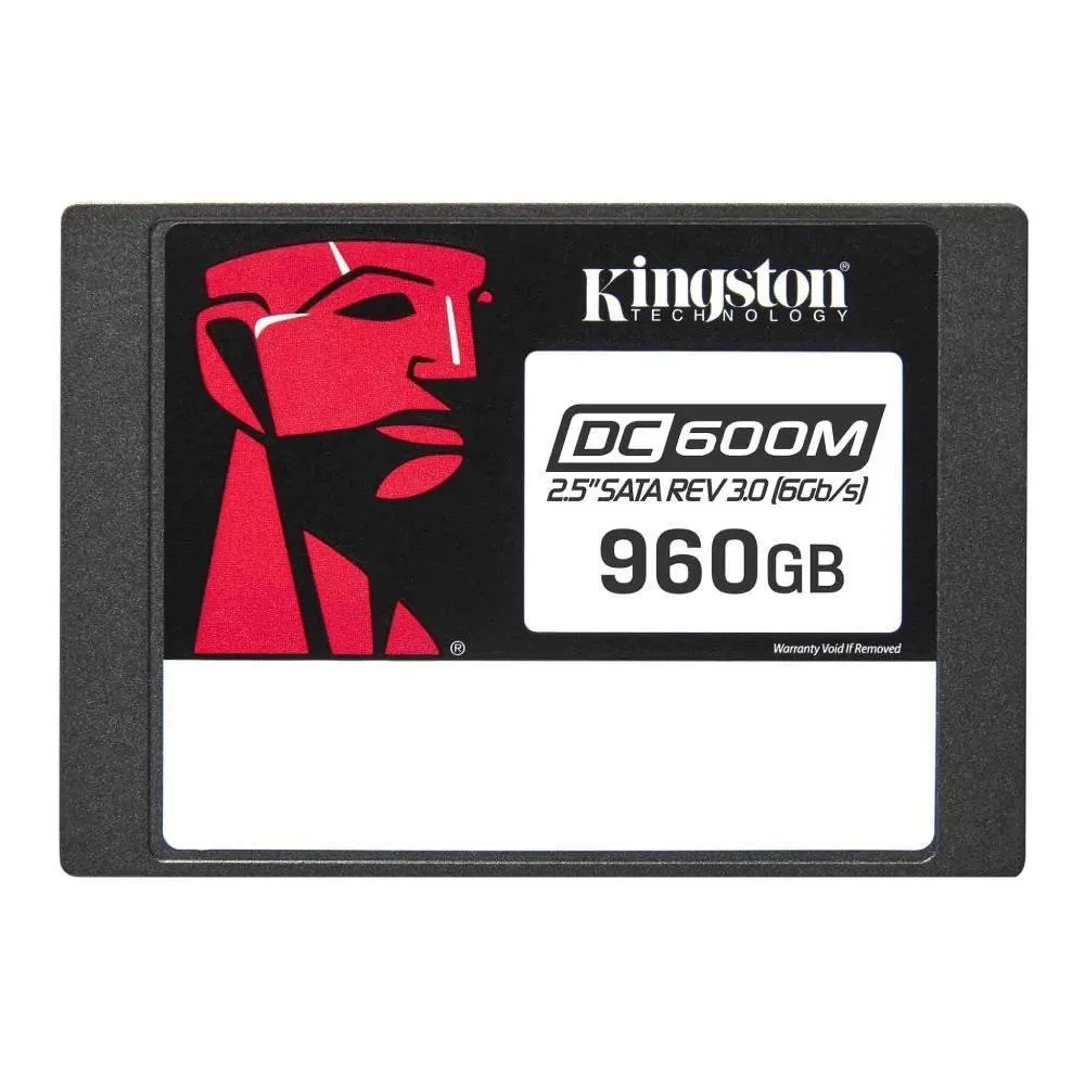 "SSD Kingston DC600M Mixed-Use, 960 GB, SATA III, 2.5"", Leitura: 560 MB/s, Gravação: 530 MB/s, para Servidor, Preto - SEDC600M/960G"