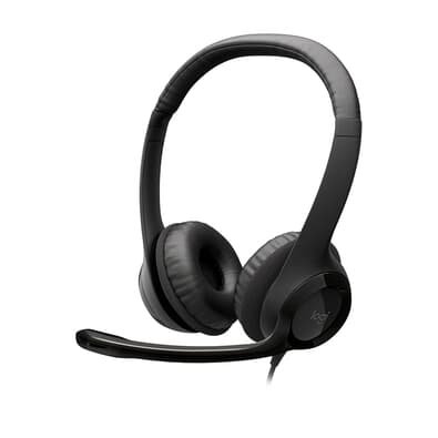 Headset com fio USB Logitech H390 com Almofadas, Controles de Áudio Integrado e Microfone com Redução de Ruído - 981-000014