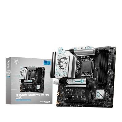 Placa-Mãe MSI B760M Gaming Plus, Intel LGA 1700, M-ATX, DDR5, Wi-Fi, Preto - B760M GAMING PLUS WIFI