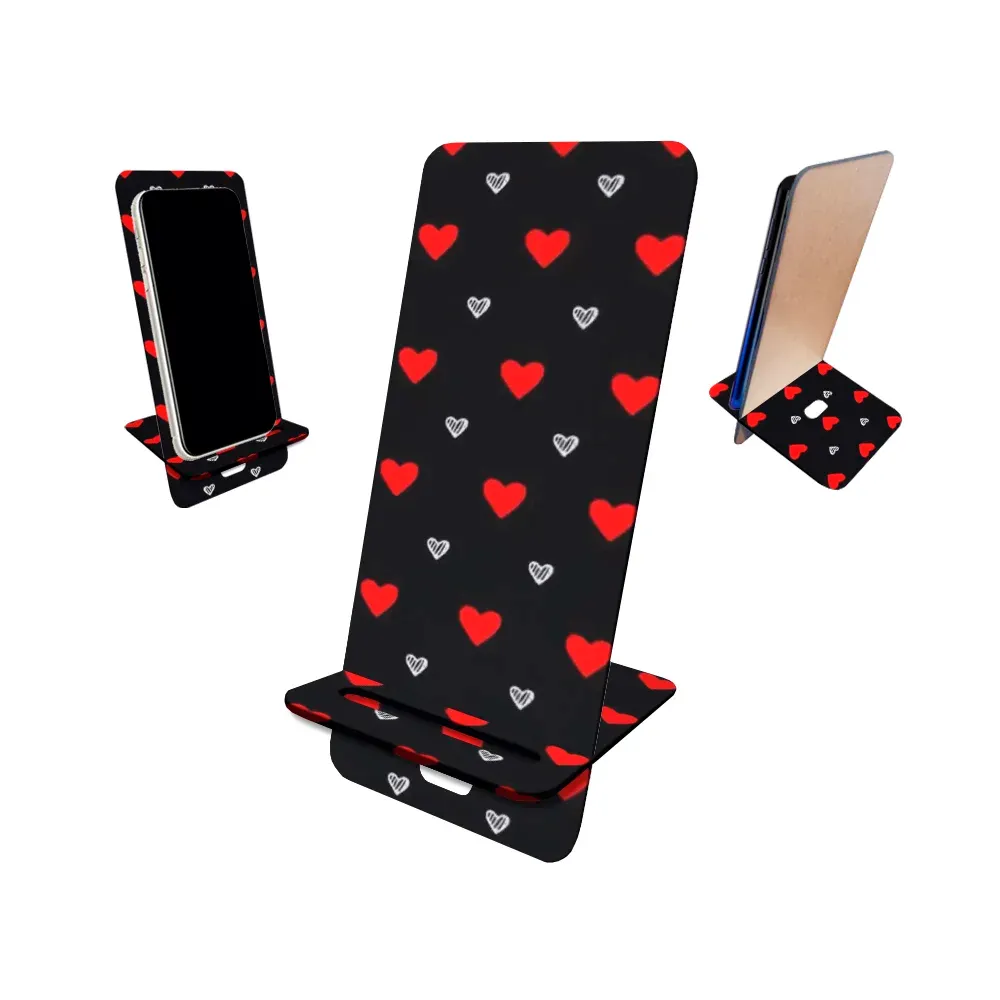 Porta Celular Mdf, Coração Vermelho E Branco