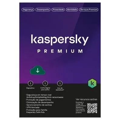 Kaspersky Antivírus Premium  1 Dispositivo 1 Ano, Digital para Download - KL1047KDAFS