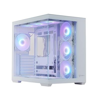 Gabinete Gamer Husky Dome 900, Mid Tower, Iluminação ARGB, ATX, Lateral e Frontal em Vidro, 10x Cooler Fan ARGB, Branco - HGN900BR