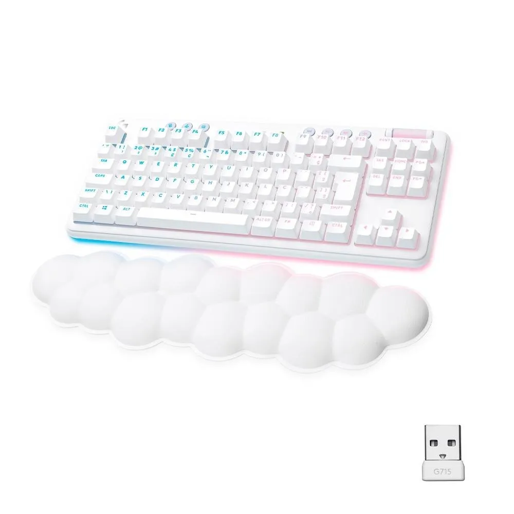 Teclado Mecânico Gamer Sem Fio Logitech G715 LIGHTSPEED Switch GX Brown Tactile, RGB, Layout ABNT, Apoio em Formato de Nuvem - 920-010702