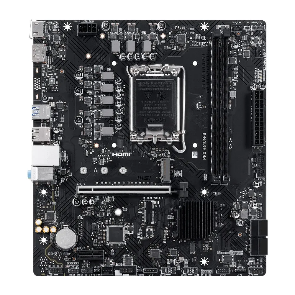 Placa-Mãe MSI PRO H610M-B, Intel LGA 1700, mATX, DDR4 - PROH610MB