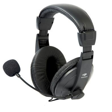 Headset C3Tech Comfort com Microfone, Conexão P2, com Controle de Volume e Almofada de Espuma, Preto - PH-60BK