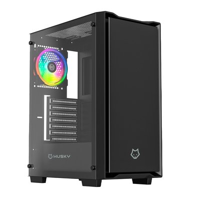 Gabinete Gamer Husky Dome 110, Mid Tower, ATX, Lateral em Vidro, Sem FANs, Preto - HGN110PT