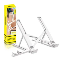 Suporte Para Notebook Articulado Dobrável PC Tablet Ergonômico Cor Prateado