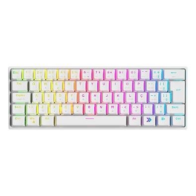 Teclado Mecânico Gamer GAMING TG600, Branco, 60% e ABNT2, RGB, Switch Gateron Blue - KGTG600BRAZ
