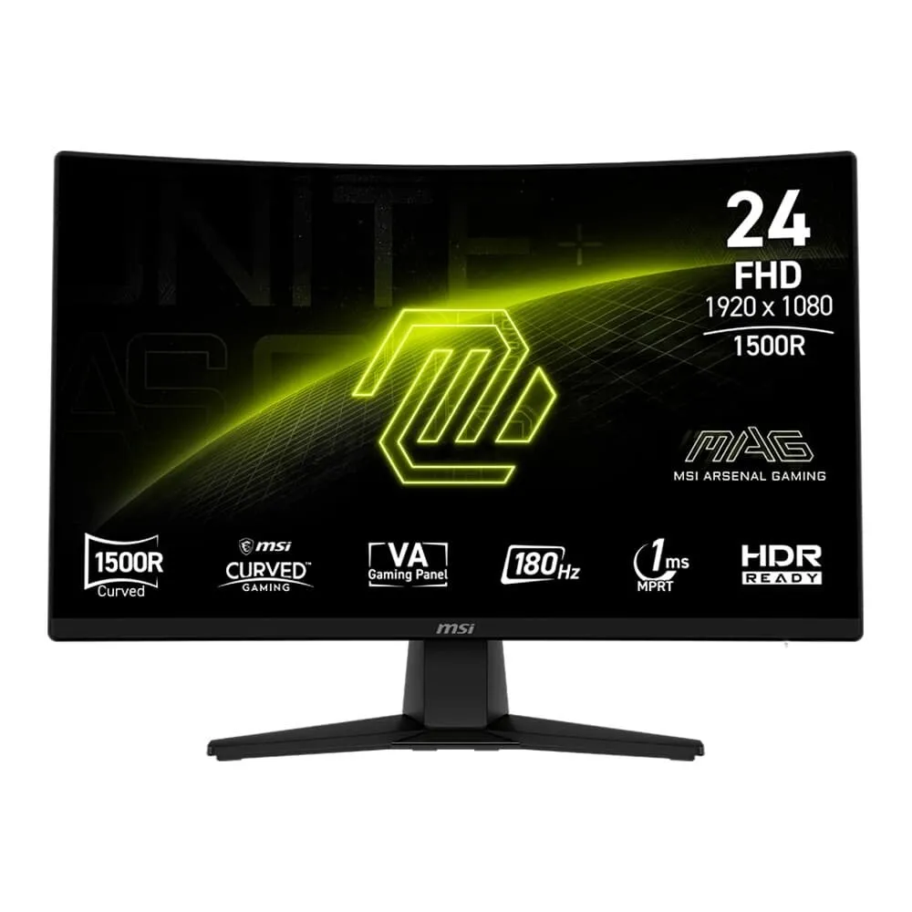 "Monitor Gamer Curvo MSI 24"", FHD, 180Hz, 4ms, VA, Preto - MAG242C"
