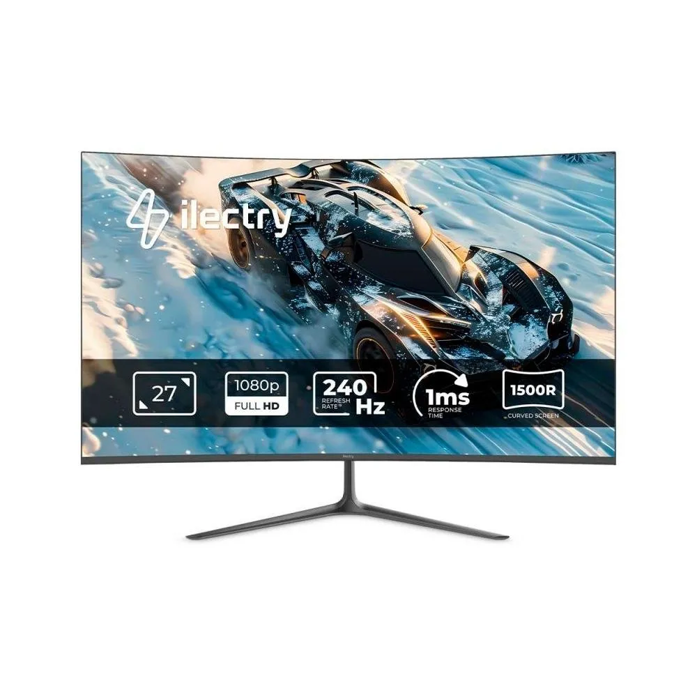 "Monitor Gamer Curvo ilectry Vision 27"", Full HD, 240Hz, 1ms, G-Sync Comp., FreeSync, HDR, Preto - IYVISION2724C"