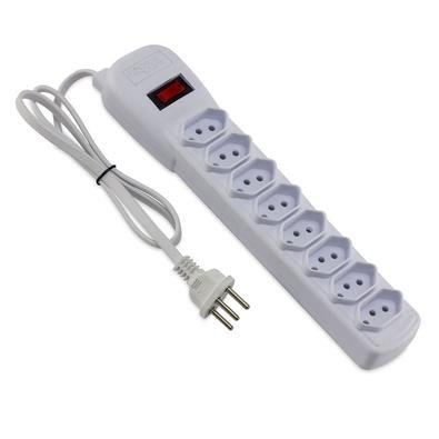 Filtro de Linha Force Line, 8 Tomadas, Bivolt, Branco - 0060800003