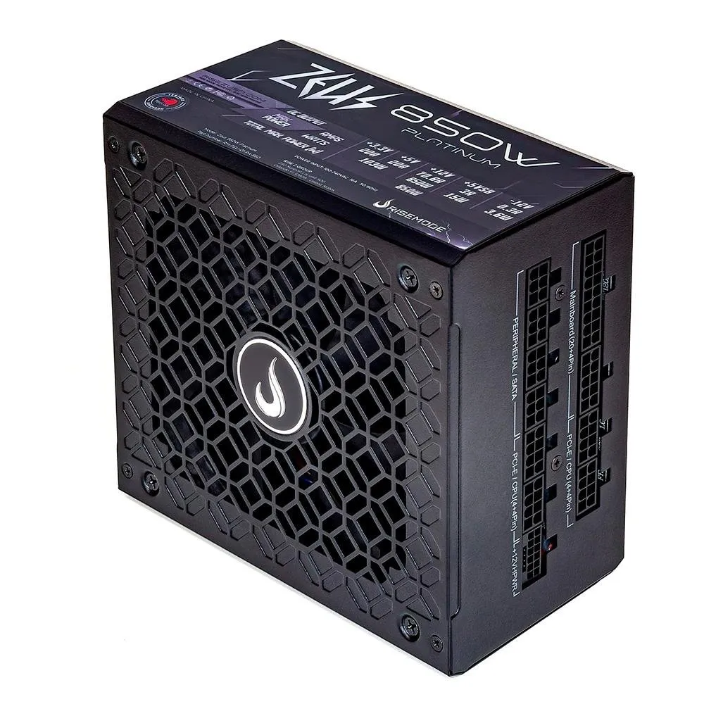 Fonte Gamer Rise Mode Zeus, 850W, Modular, PFC Ativo, Preto - RM-PSU-01-PA-850