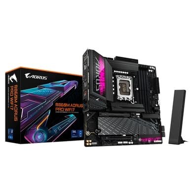 Placa Mãe Gigabyte B860M AORUS PRO WIFI7, Intel, Micro ATX, DDR5, Wi-Fi 7, Bluetooth, Preto - B86PRO7-00