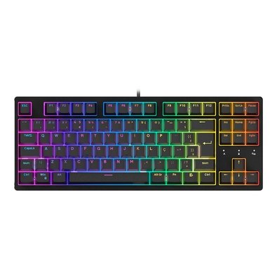 Teclado Mecânico Gamer Husky Sled, TKL, Preto, ABNT2, RGB, Switch Gateron G Pro Red - HTG500PTVR