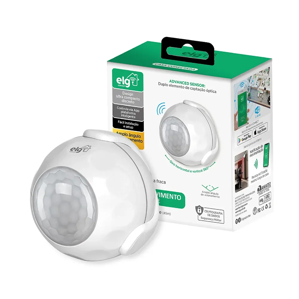 Sensor De Movimento Inteligente, Wi-fi 2.4ghz, Detecção De Movimentos, Automação Residencial, Shsp500, Elg