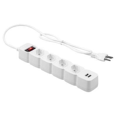 Filtro de Linha Intelbras 4 Tomadas, EPE204, 2 USB, Bivolt, Branco - 4824204