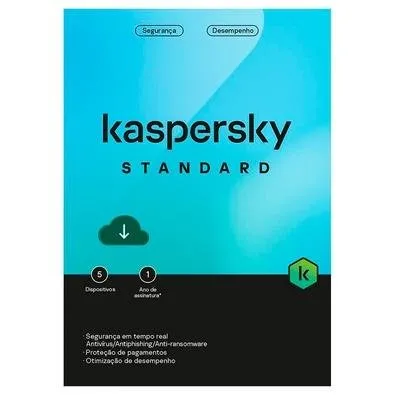 Kaspersky Antivírus Standard  5 Dispositivos 1 Ano, Digital para Download - KL1041KDEFS