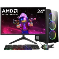 "Pc Gamer 3green Winner, AMD Ryzen 7-5700g, 16GB DDR4, SSD 1TB, Gráficos Radeon Vega, Fonte 500W + Monitor 24"" LED + Kit Gamer Completo - Gsw-24014"