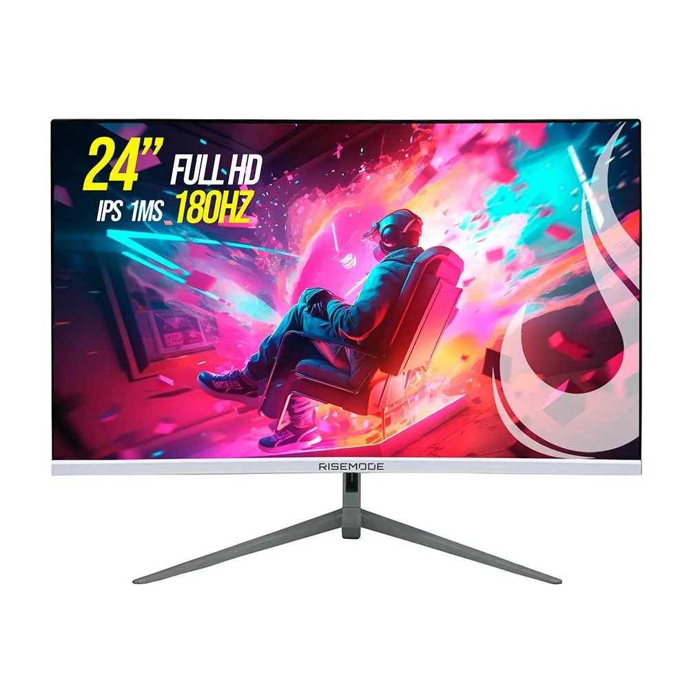 "Monitor Gamer Rise Mode Prime 24"", FHD, 180Hz, 1ms, IPS, FreeSync, HDR 400, HDMI e VGA, sRGB 110%, Branco - RM-MOG-24F180FH-W"