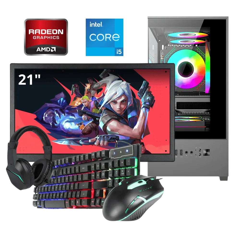 PC Gamer Completo i5 16gb Ram SSD 256gb Placa De Vídeo Radeon