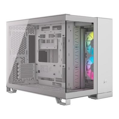 Gabinete Gamer Corsair 2500X LINK Tempered Glass mATX Mid-Tower, 2x FANs, Branco - CC-9011268-WW