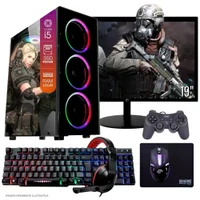 "Computador PC Gamer Completo Tob Intel Core I5 SSD 480GB 16gb Teclado Mouse Mouse Pad E Headset Gamer Joystick Monitor 19"" WINDOWS 10 Pro Trial"