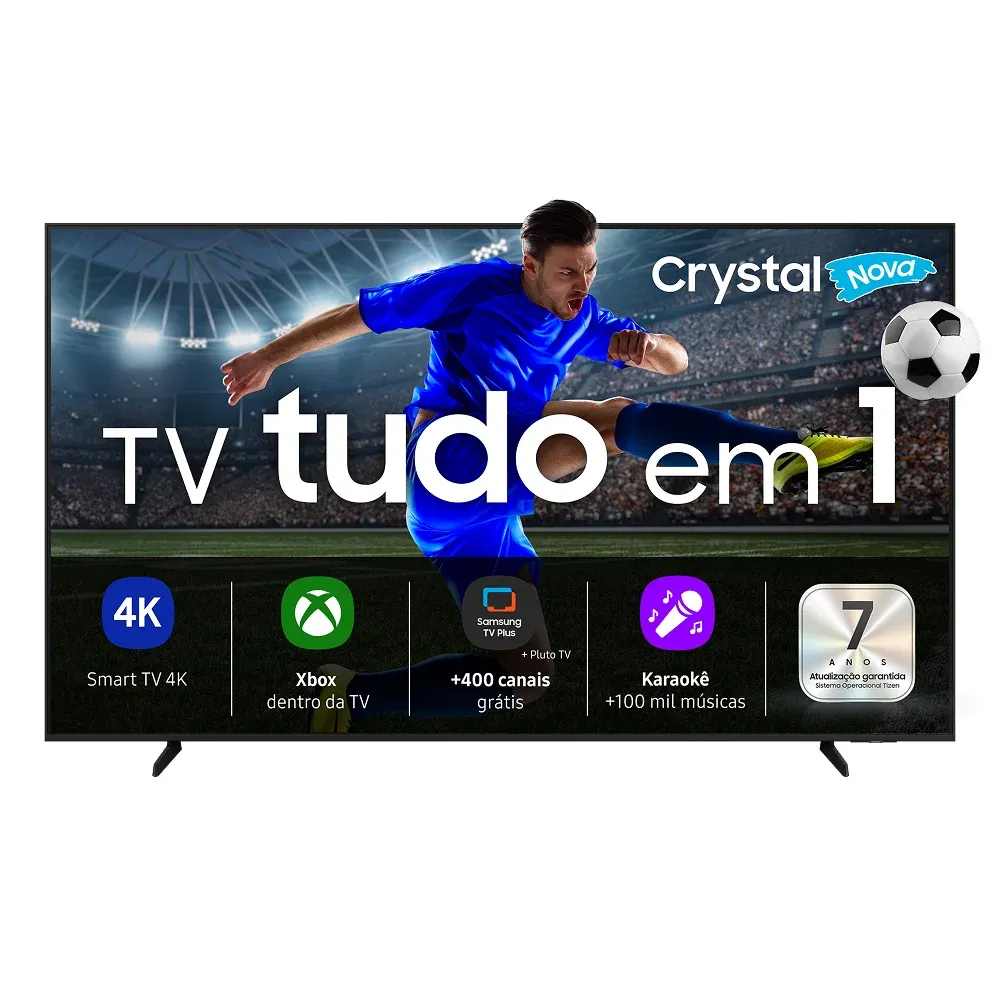 Samsung Smart TV 55"" Crystal UHD 4K U8600F 2025, Xbox Cloud Gaming, Canais Gratuitos, Alexa