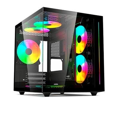 Gabinete Gamer C3Tech Gaming Aquarius MT-G810BK, Mini Tower, Micro ATX, Lateral em Vidro Temperado, Sem FANs, Preto - MT-G810BK