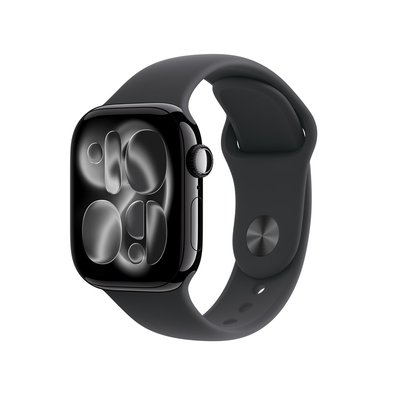 Apple Watch Series 11 GPS + Cellular, Caixa Preta Brilhante de Alumínio de 42 mm, Pulseira esportiva Preta, Tamanho P/M - MF834AM/A